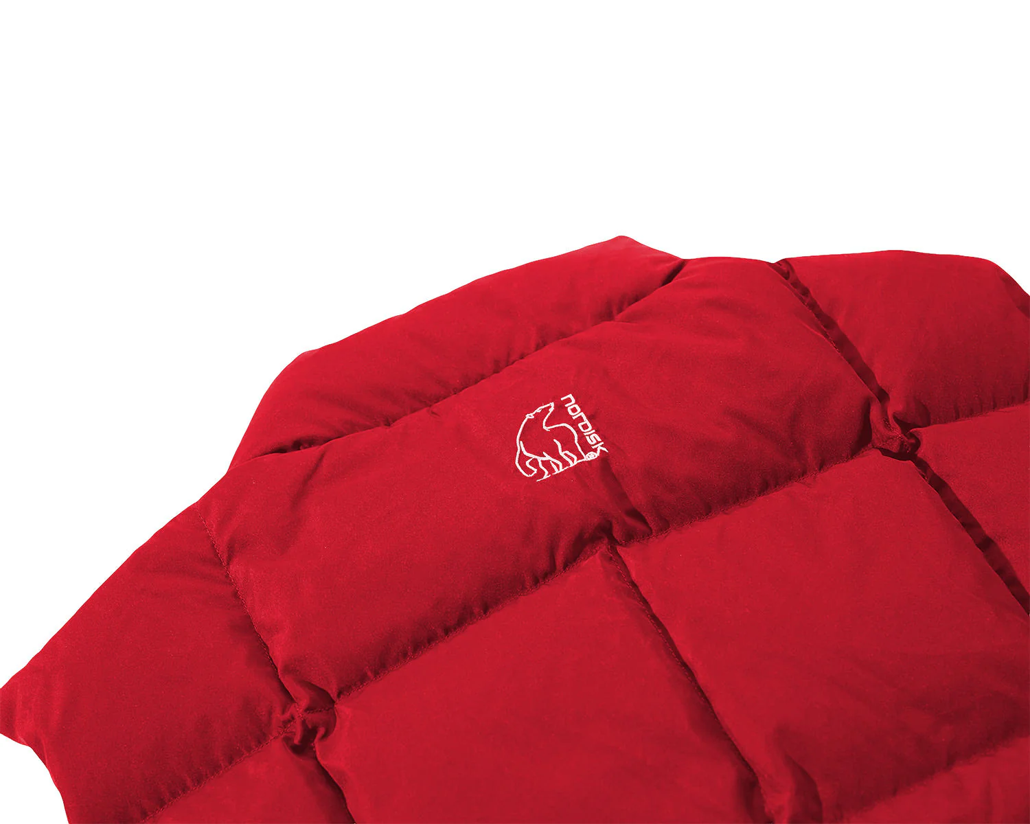 125 Jahre Caravan Unisex Daunenweste - Samba Red - Image 4