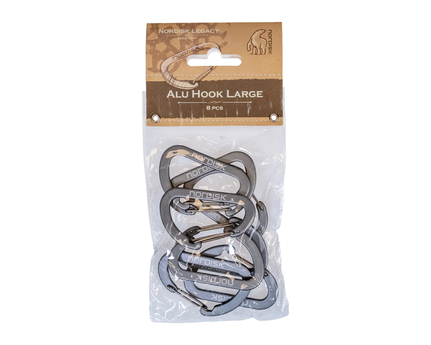 Aluminiumhaken L (8 Stück) - Karabiner | Matt Silver - Image 4