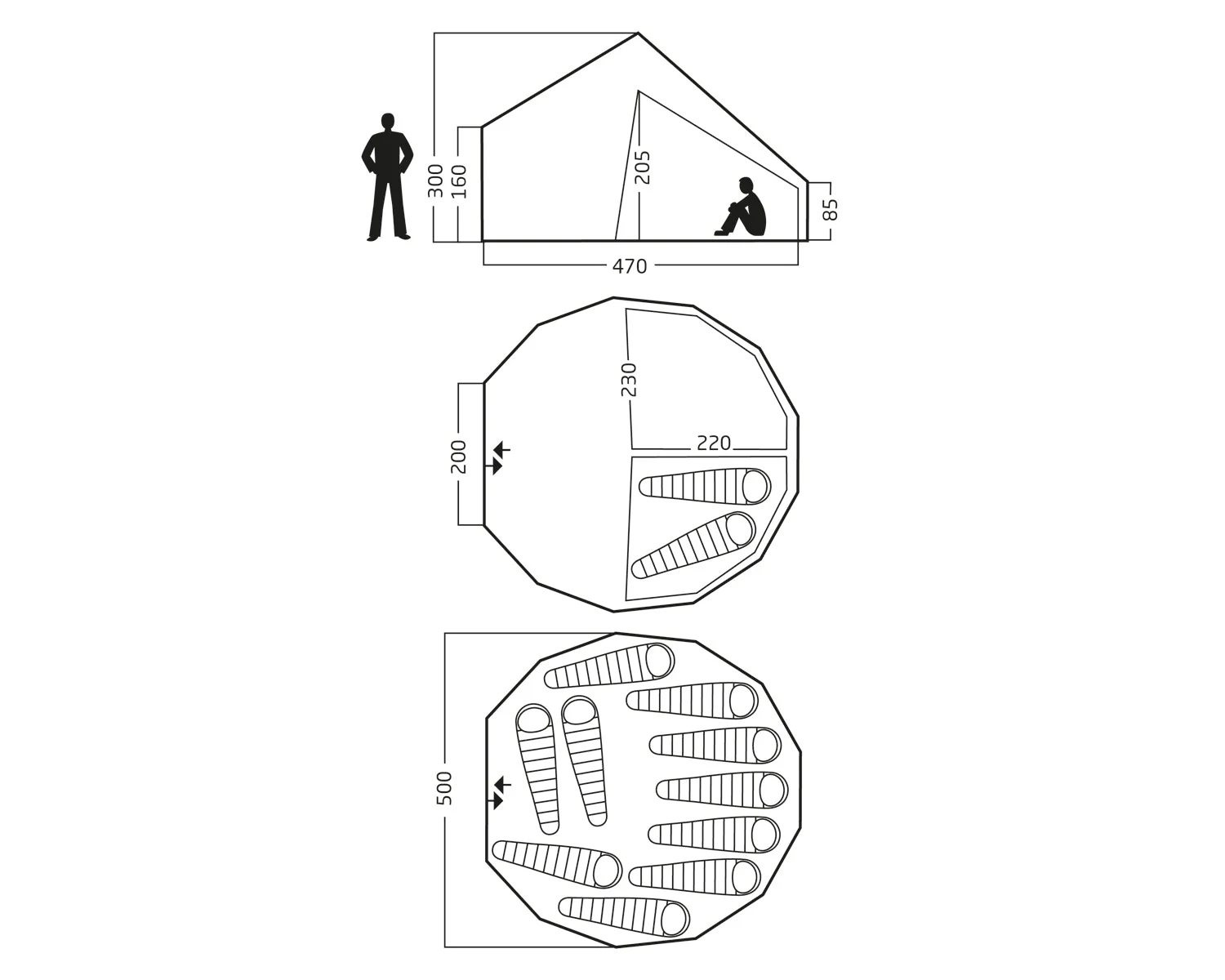 Asgard 19.6 Glamping Zelt - 19.6 m² | 8 -10 Personen | Sandshell - Image 6