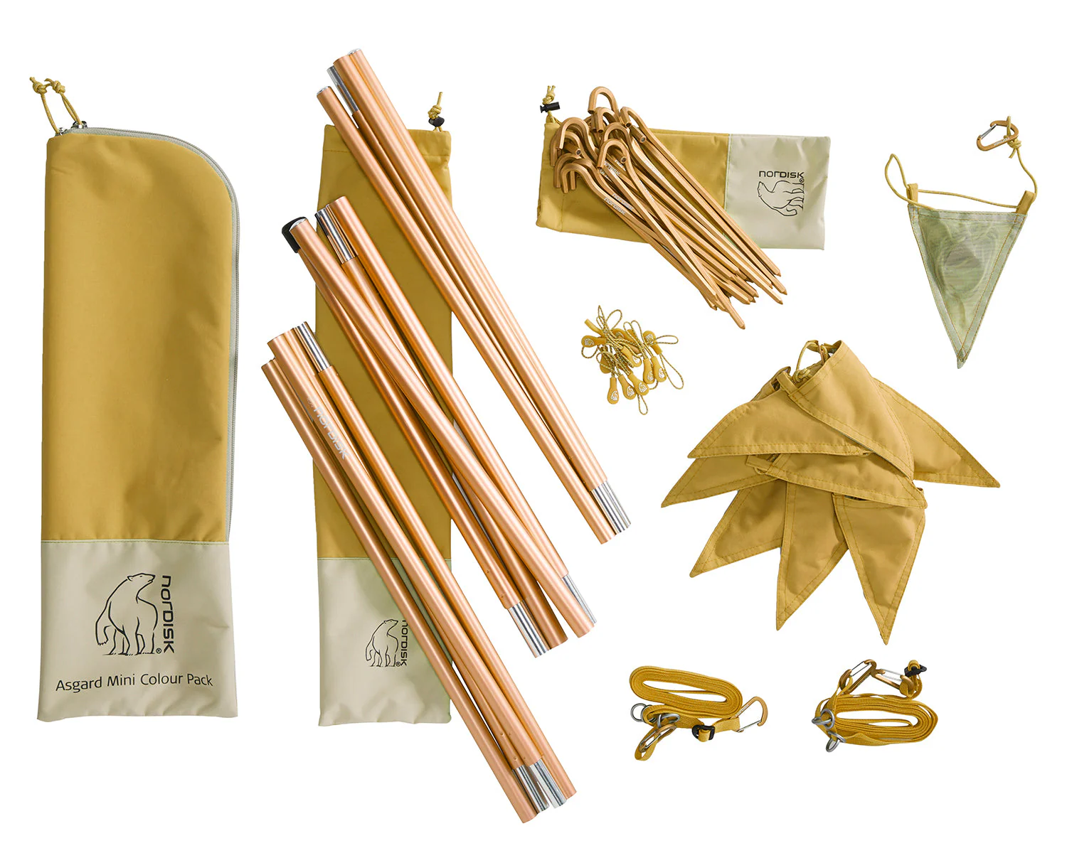 Asgard Tech Mini Glamping Zelt Incl. Colour Pack - 2 Personen | Mustard Yellow - Image 33