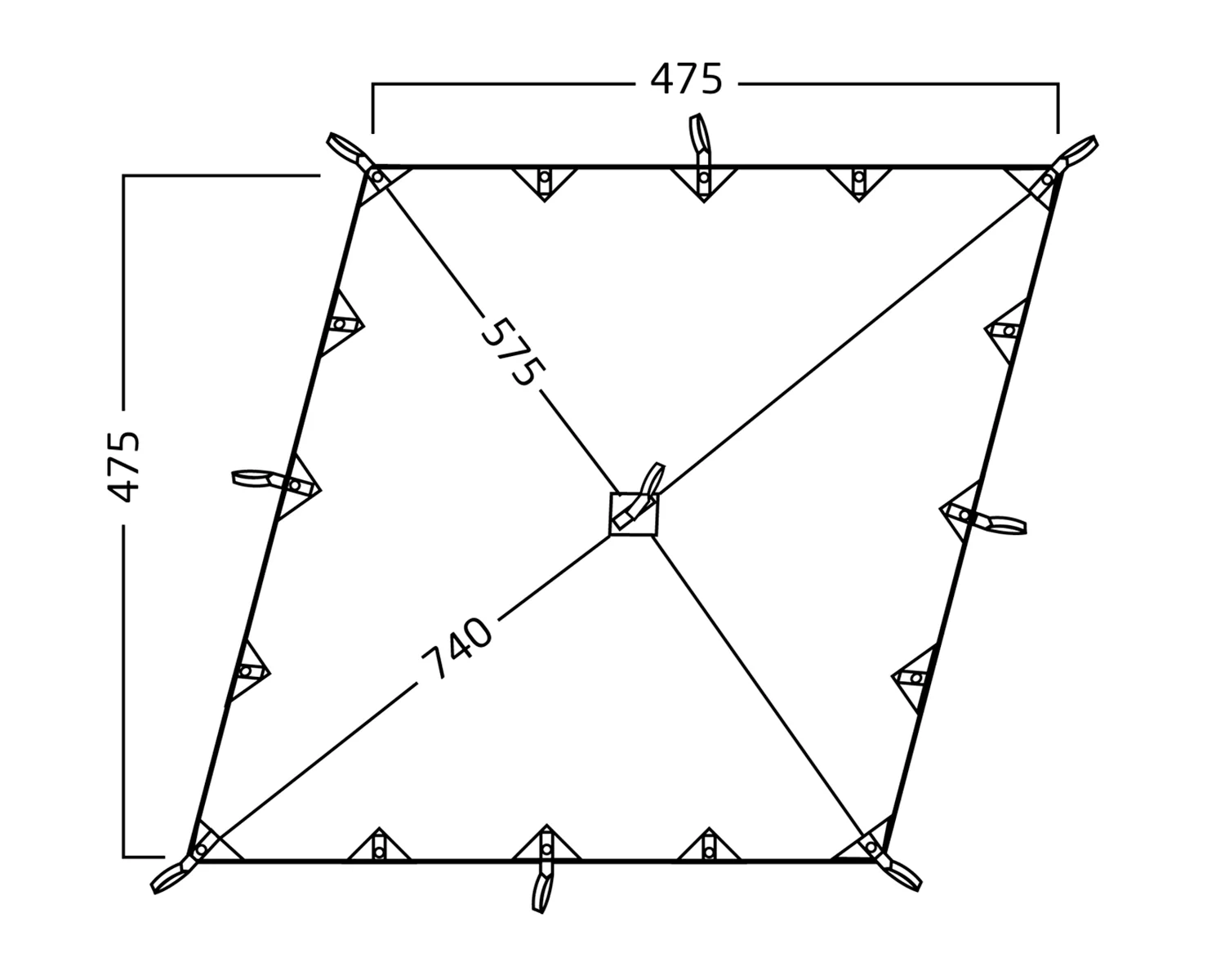 Kari 20 Diamond Baumwolle-Tarp - 20 m² | Sandshell - Image 11