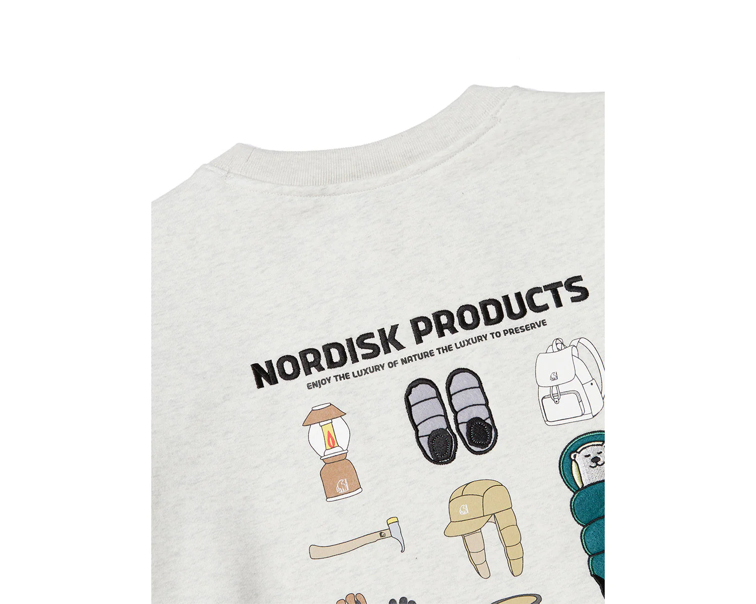 Camping Sweatshirt Unisex - Oatmeal Melange Beige - Image 4