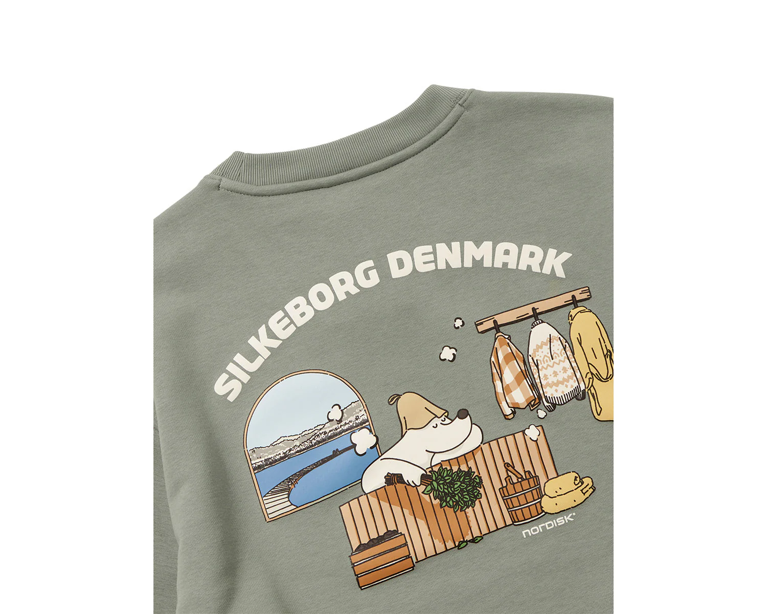 Cartoon Sauna Eisbär Graphic Sweatshirt Unisex - Jade - Image 4