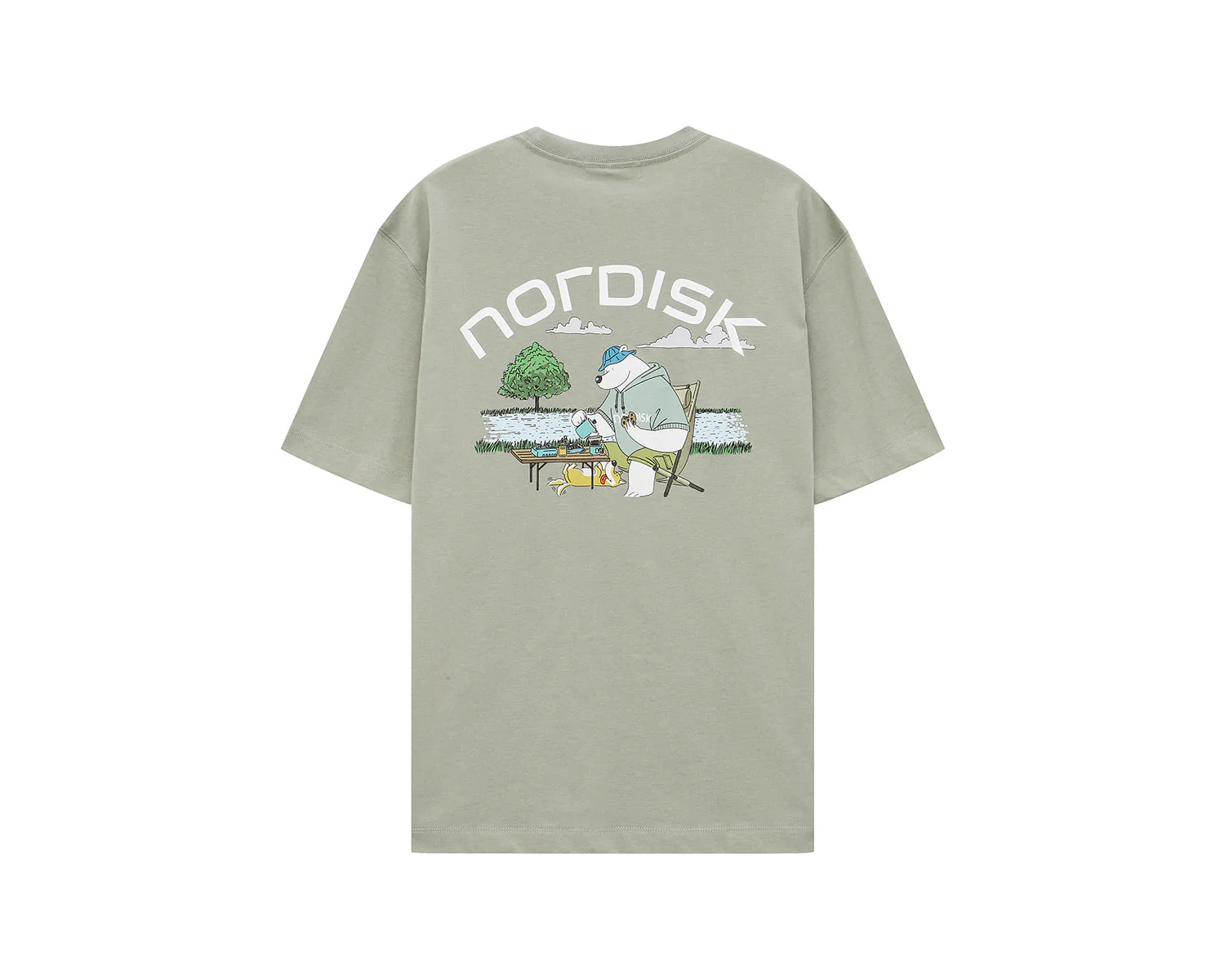 Tea Time Cartoon EisbÀr T-Shirt Unisex - Khaki - Image 2