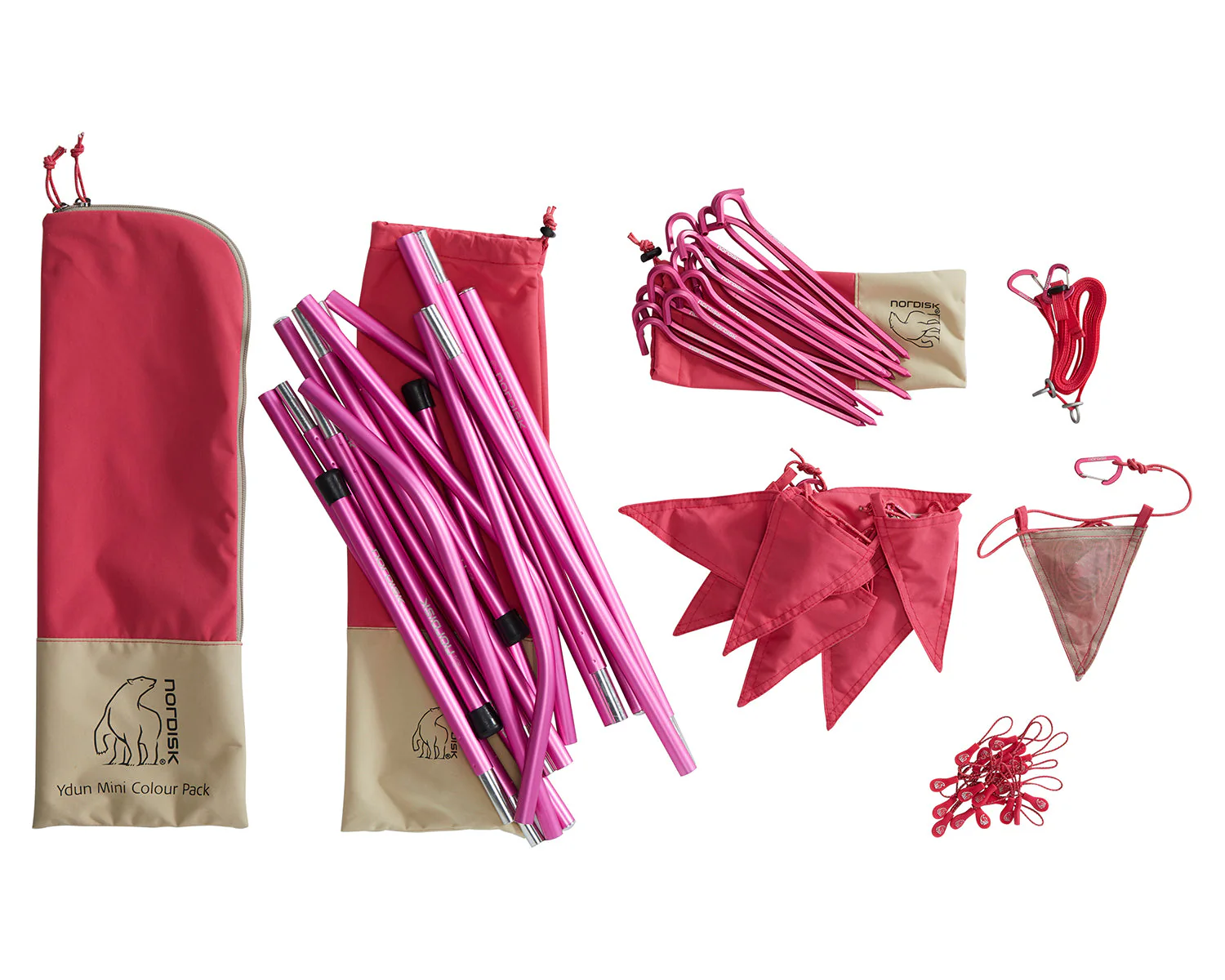 Ydun Tech Mini Glamping Zelt Incl. Colour Pack - 2 Personen | Azalea Cherry Pink - Image 30