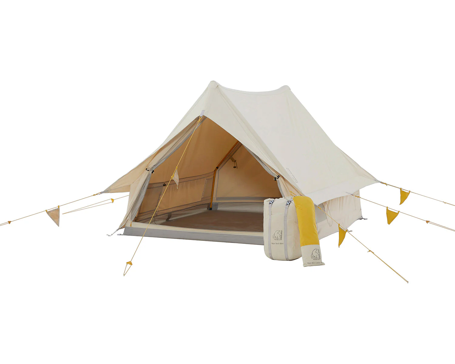 Ydun Tech Mini Glamping Zelt Incl. Colour Pack - 2 Personen | Mustard Yellow