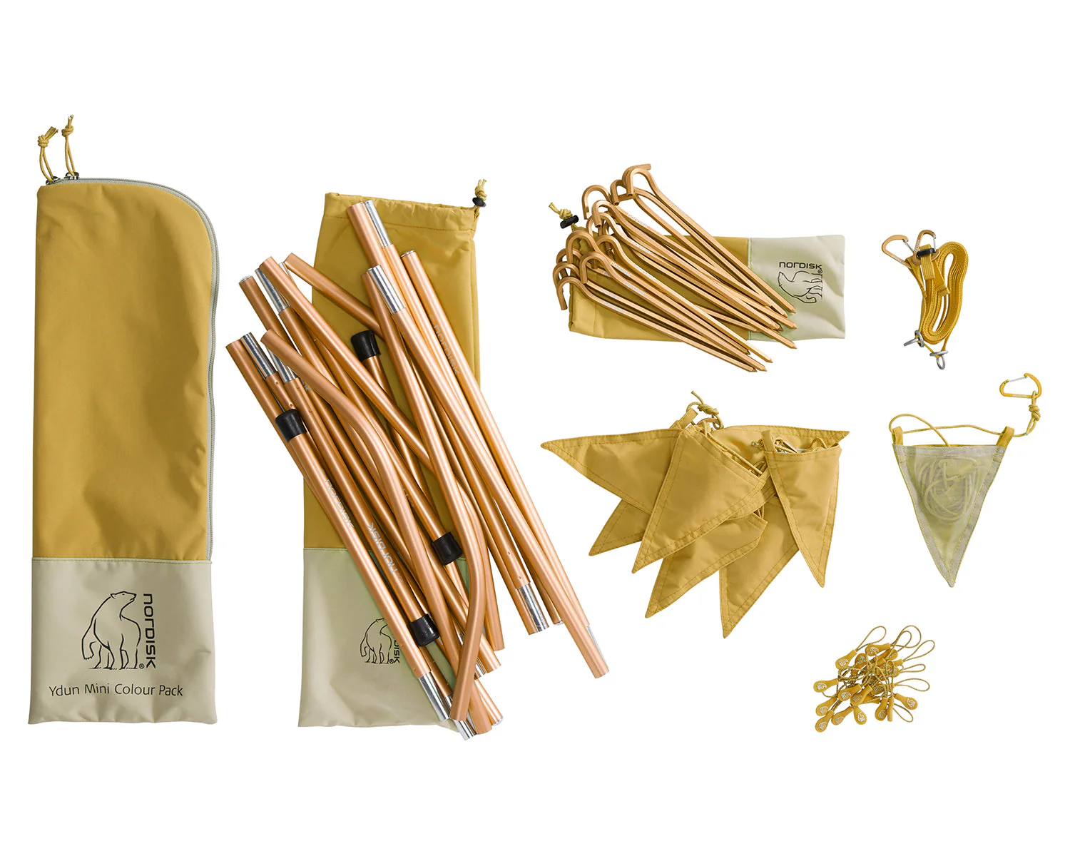 Ydun Tech Mini Glamping Zelt Incl. Colour Pack - 2 Personen | Mustard Yellow - Image 23