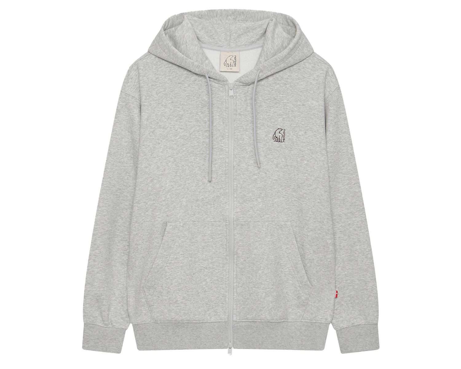 Basic Zip-Up Hoodie Unisex - Light Grey