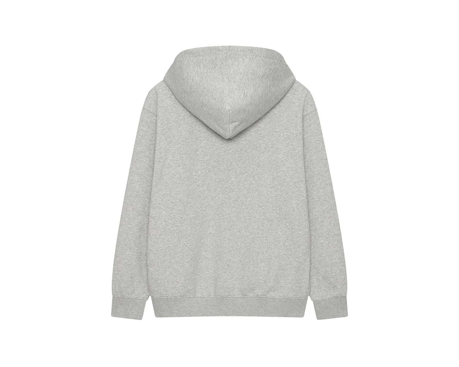 Basic Zip-Up Hoodie Unisex - Light Grey - Image 2