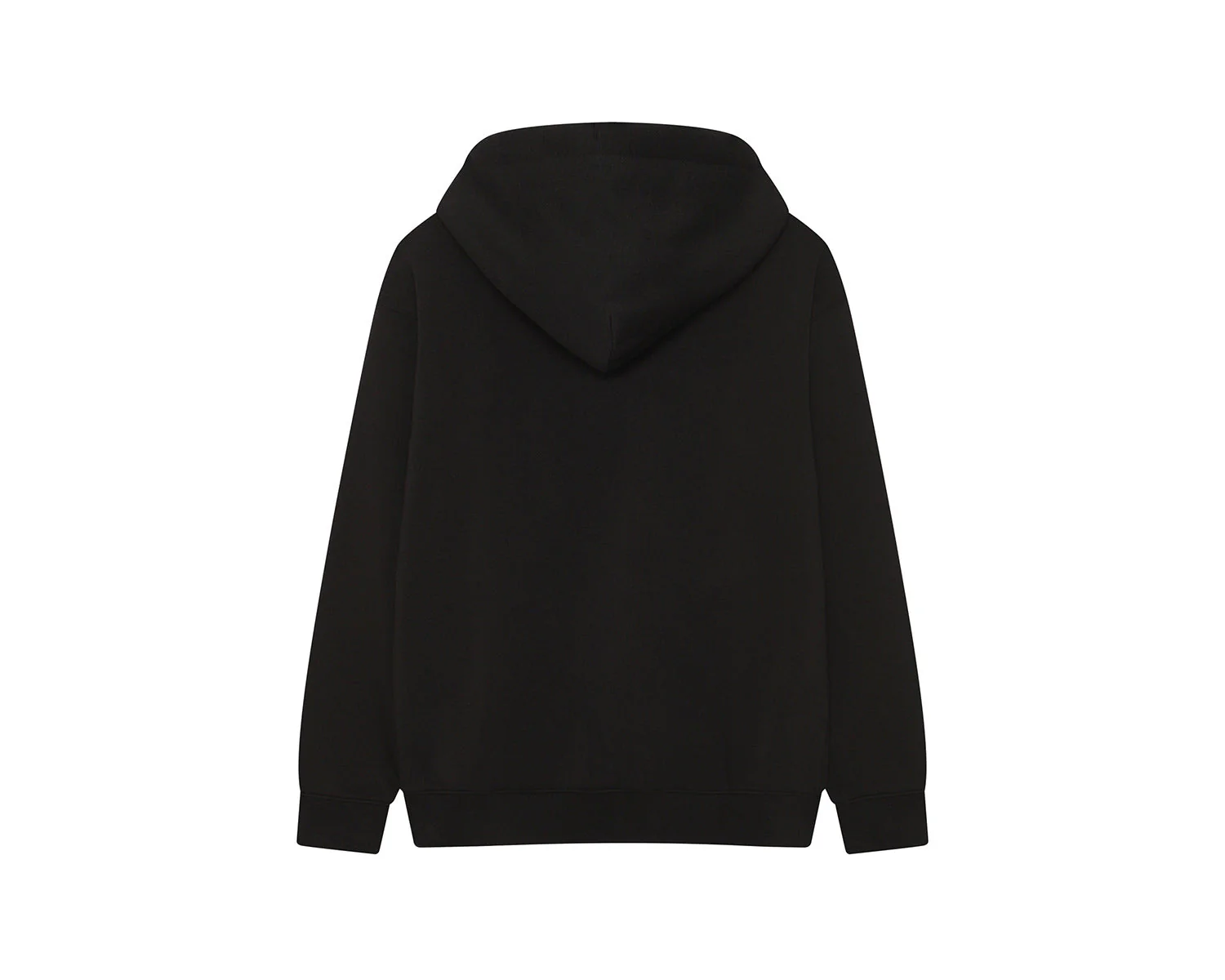 Basic Zip-Up Hoodie Unisex - Black - Image 2